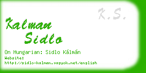 kalman sidlo business card